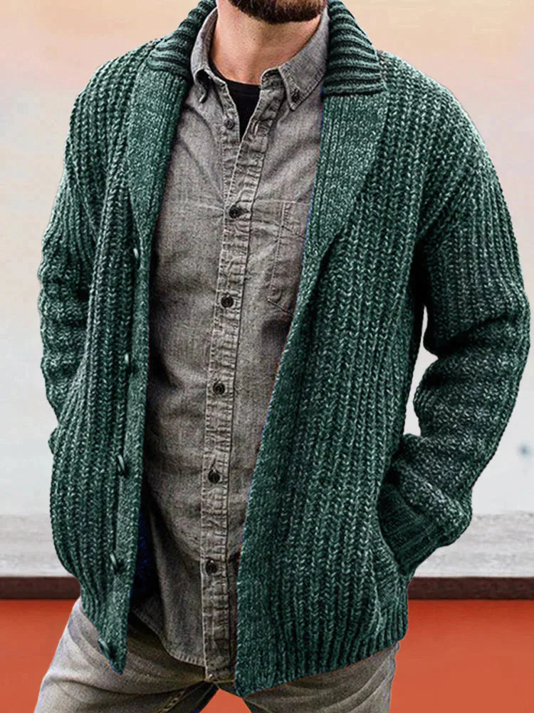 Uni Color Lang Ärmel Slim Fit Strick Pullover Jacke