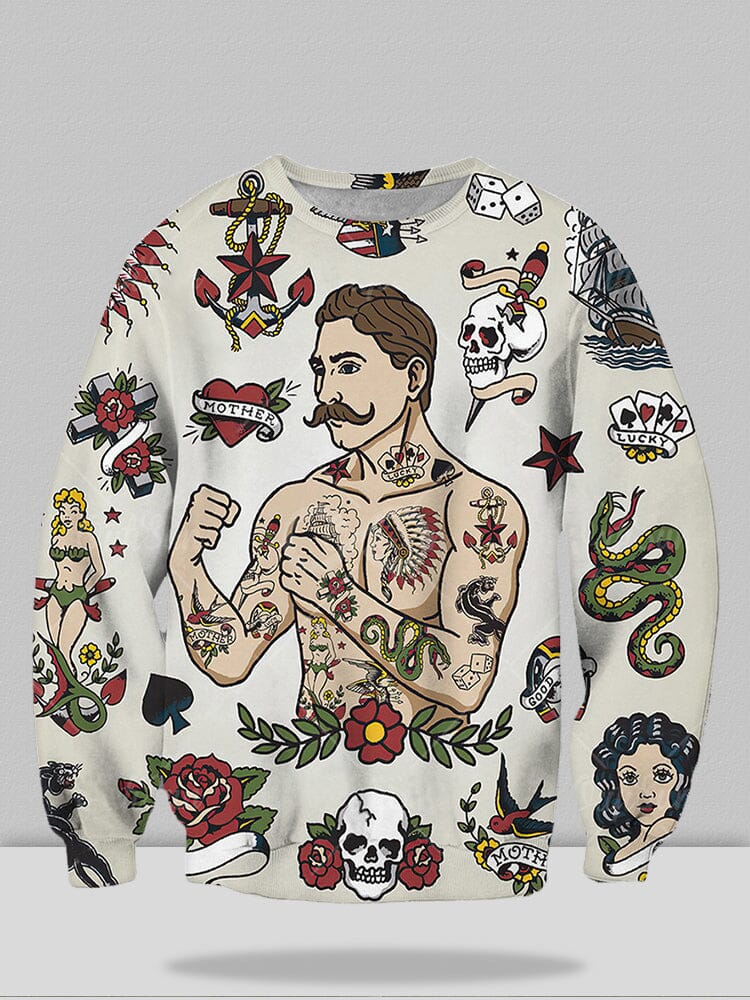 Printed Street Trend Klassisch Crew Neck Sweatshirt