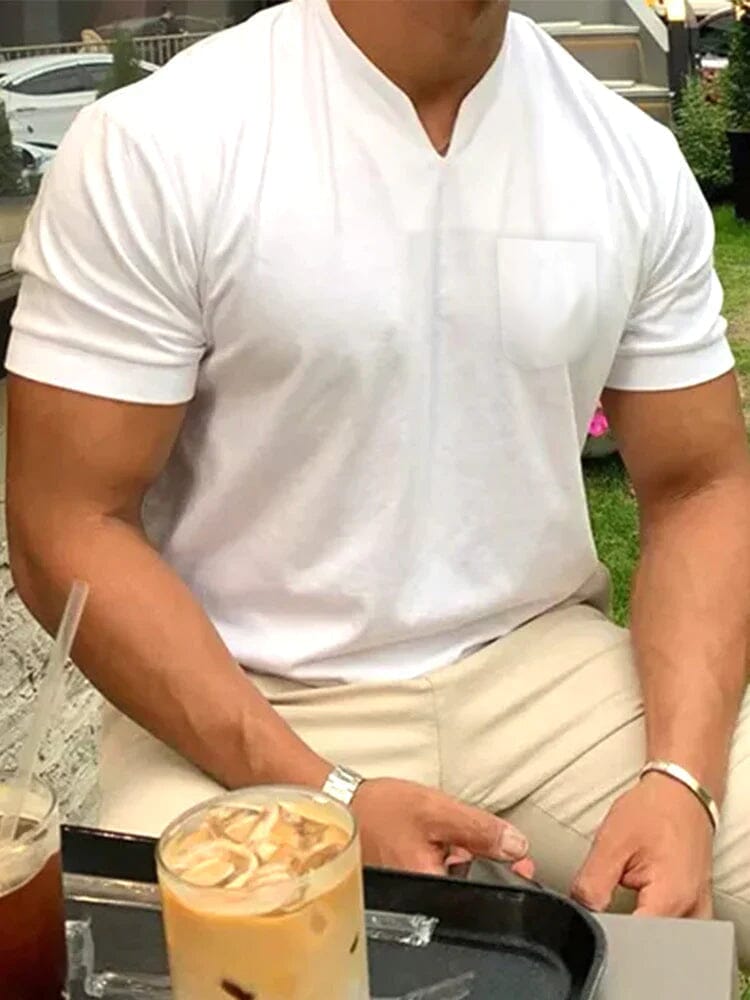Lockere V Neck Kurz Ärmel T-Hemd