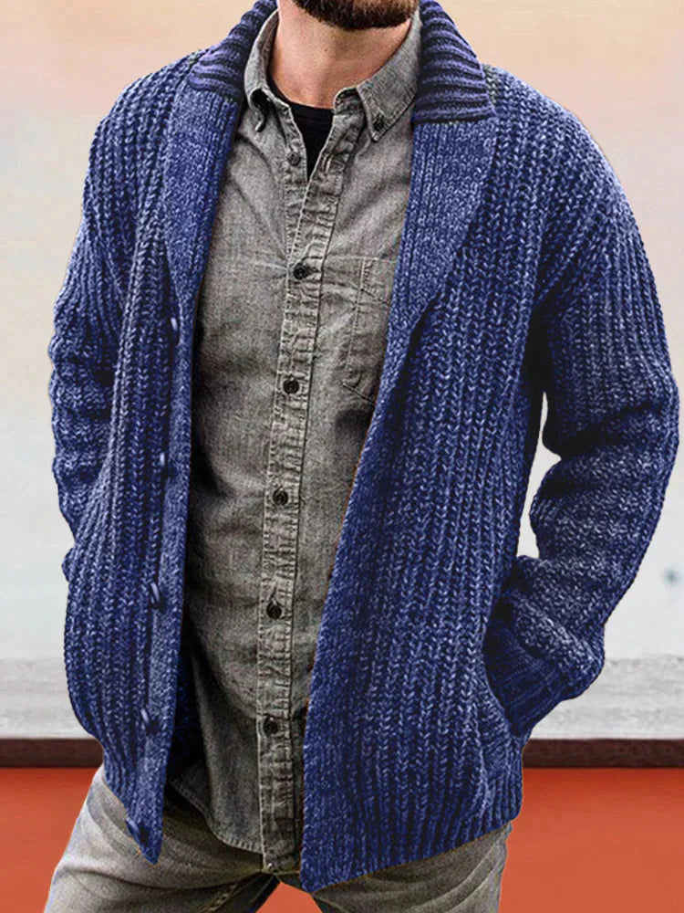 Uni Color Lang Ärmel Slim Fit Strick Pullover Jacke