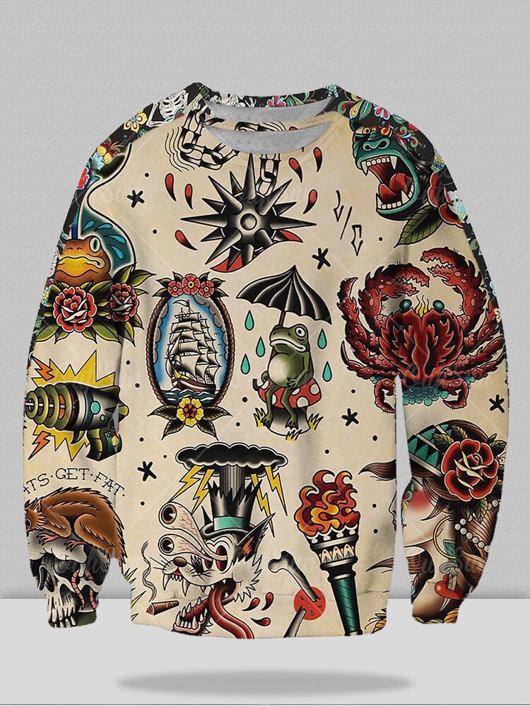 Printed Street Trend Klassisch Crew Neck Sweatshirt