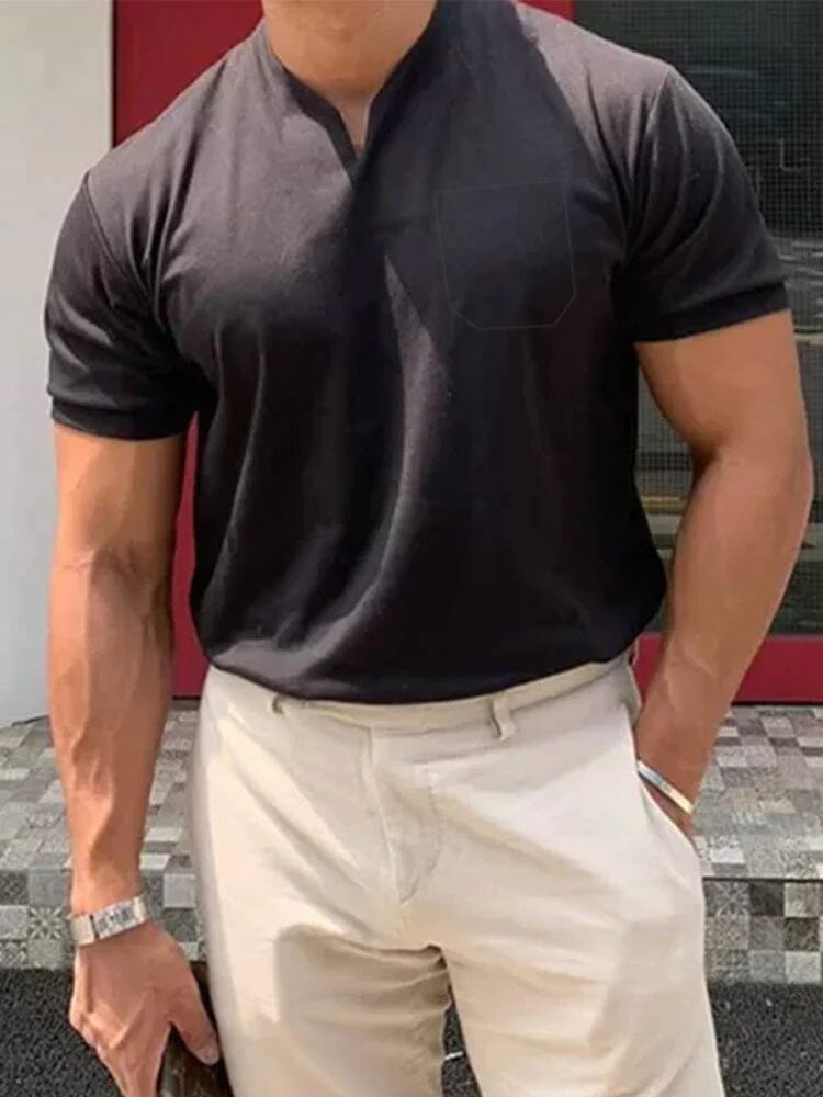 Lockere V Neck Kurz Ärmel T-Hemd
