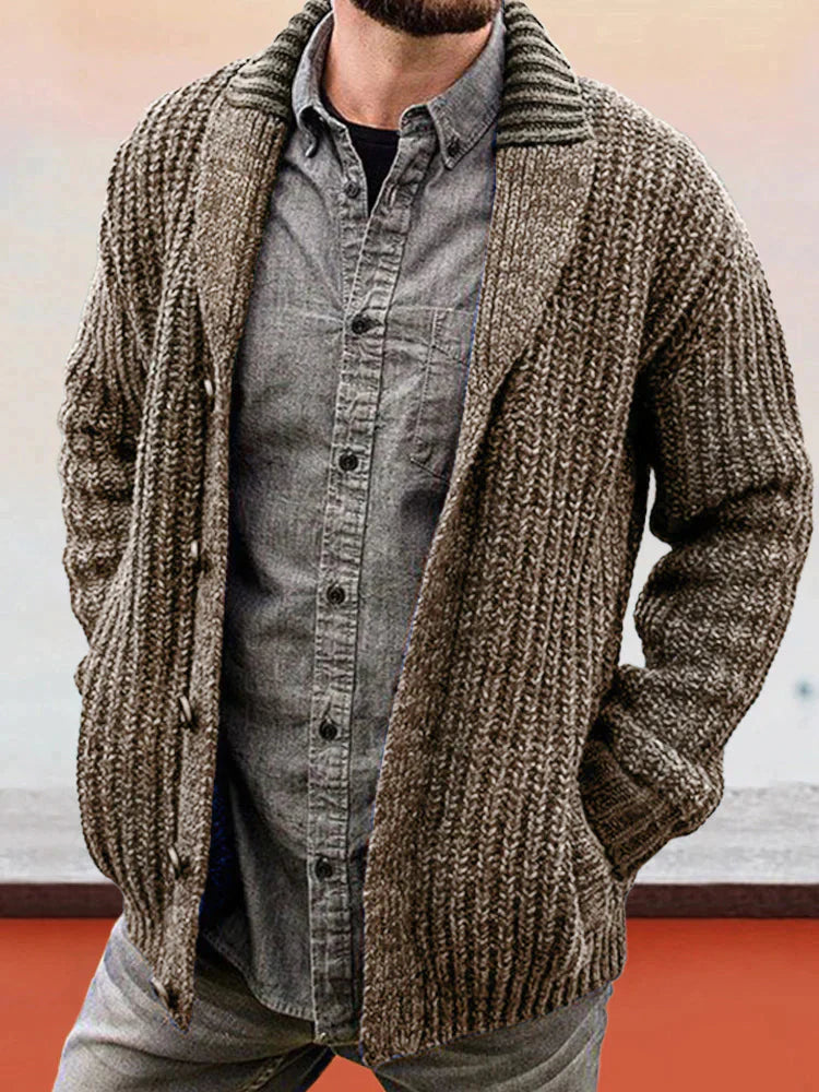 Uni Color Lang Ärmel Slim Fit Strick Pullover Jacke