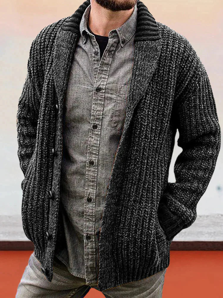 Uni Color Lang Ärmel Slim Fit Strick Pullover Jacke
