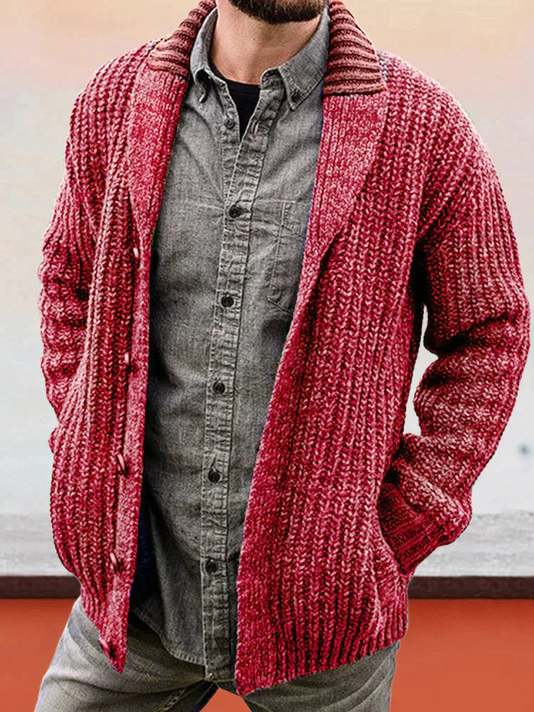 Uni Color Lang Ärmel Slim Fit Strick Pullover Jacke