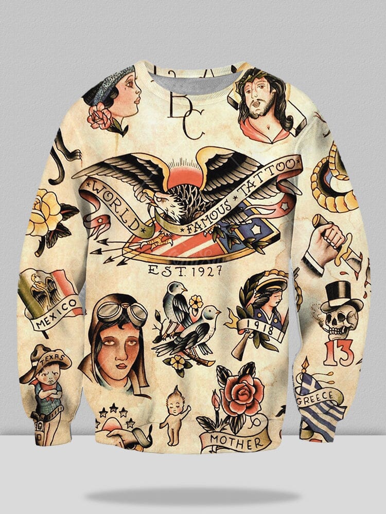 Printed Street Trend Klassisch Crew Neck Sweatshirt
