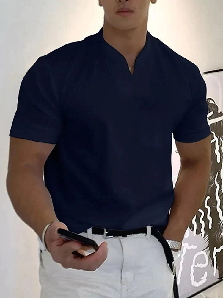 Lockere V Neck Kurz Ärmel T-Hemd