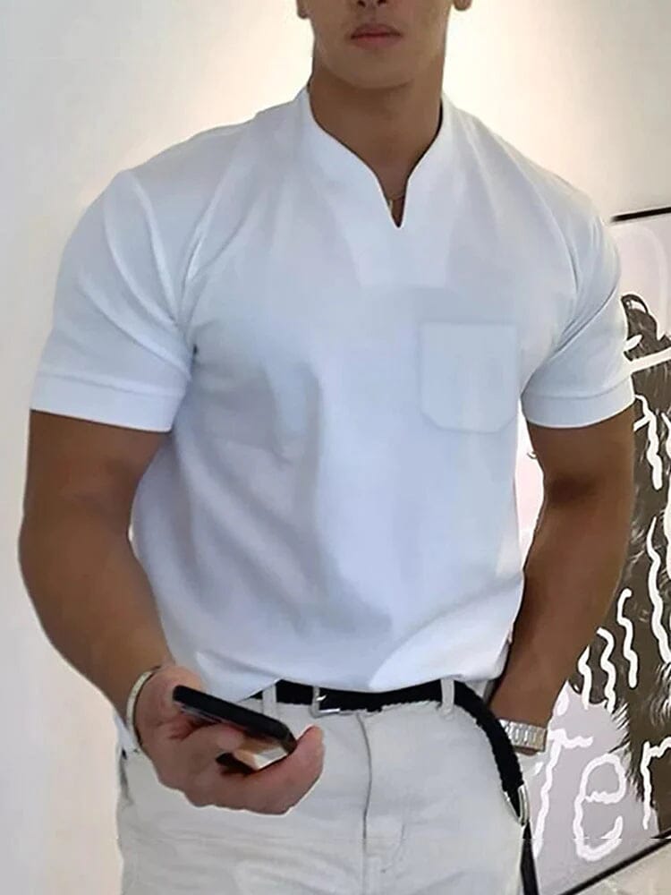 Lockere V Neck Kurz Ärmel T-Hemd