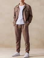 Trendy 2-Teil Suede Set