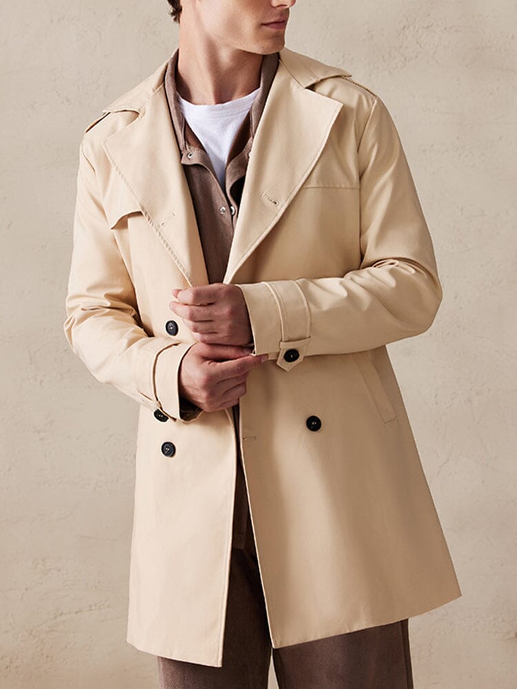 Klassisch Double-Breasted Trench Mantel