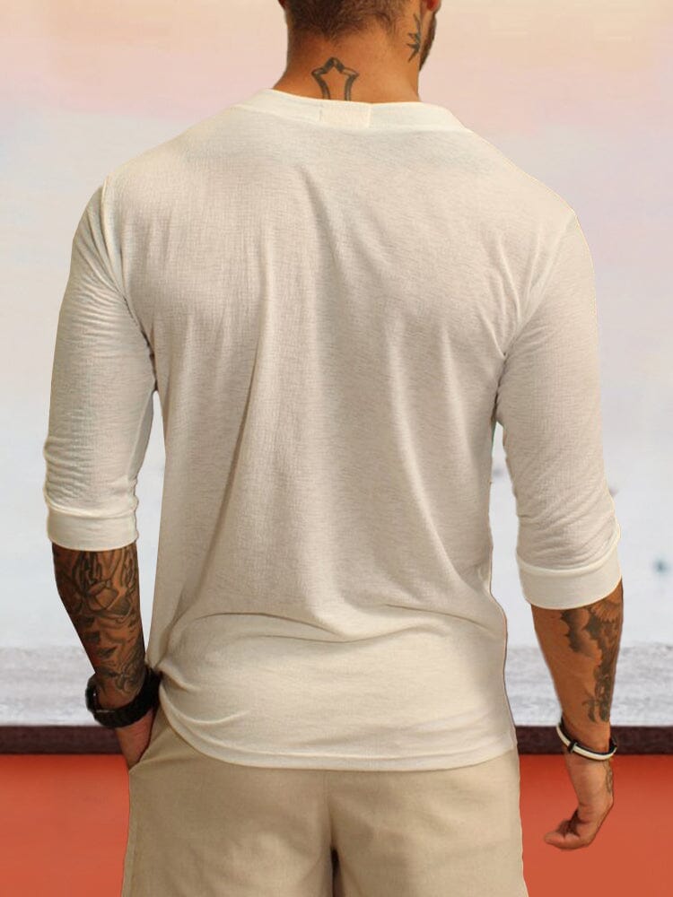 Leinen Stil T-Hemd with straps