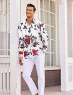 Blumen Hawaii Tropical Knopf Down Strand Hemd