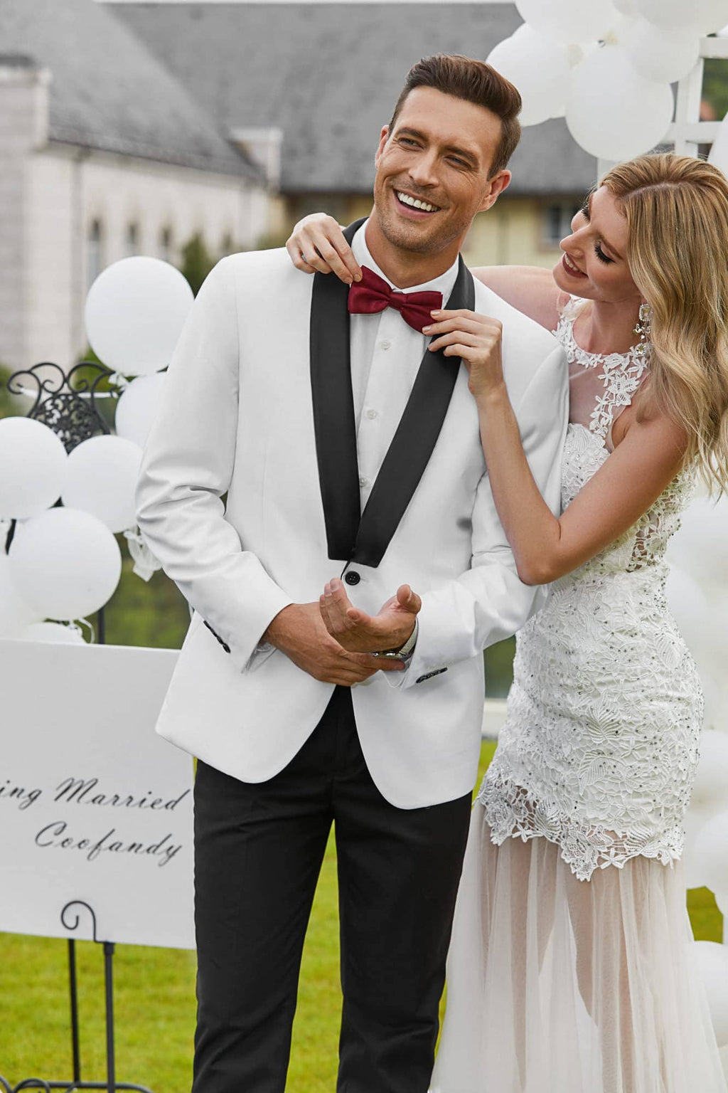 Slim Fit Suits One Knopf Schalkragen Lapel Tuxedo