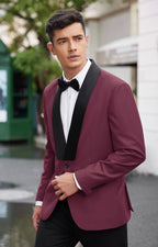 Slim Fit Suits One Knopf Schalkragen Lapel Tuxedo