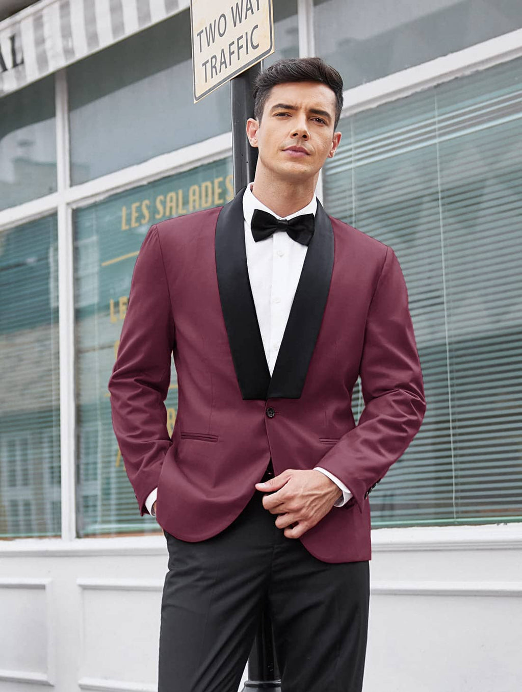 Slim Fit Suits One Knopf Schalkragen Lapel Tuxedo
