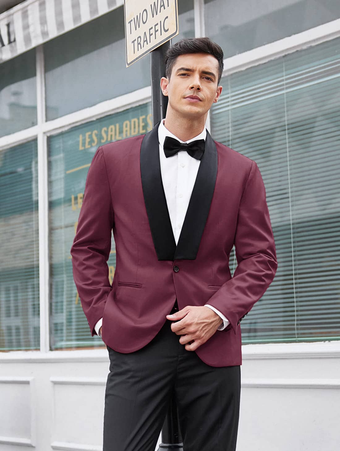 Slim Fit Suits One Knopf Schalkragen Lapel Tuxedo