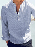 Baumwolle Leinen Stil Stripe Hemden