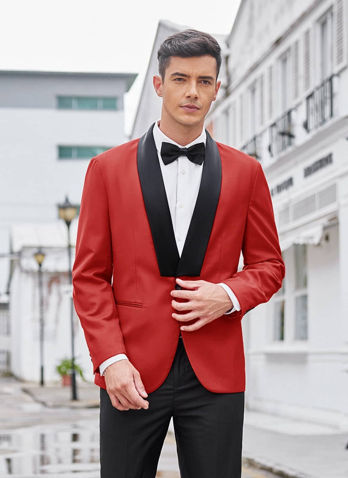 Slim Fit Suits One Knopf Schalkragen Lapel Tuxedo
