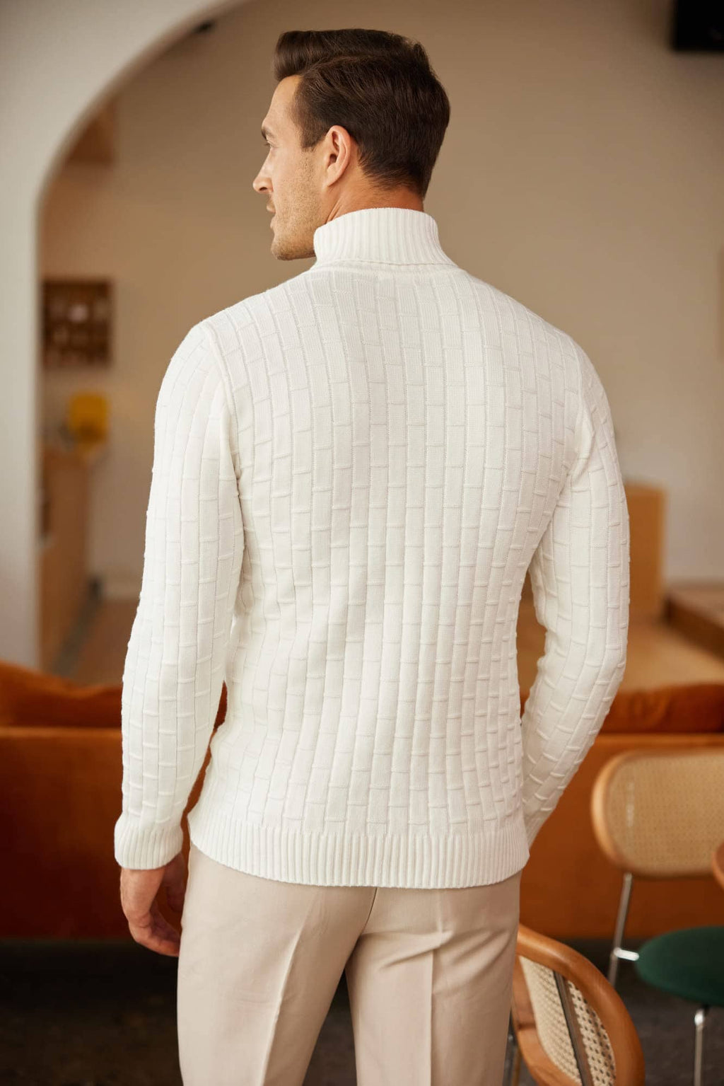 Slim Fit Rollkragen Thermal Pullover