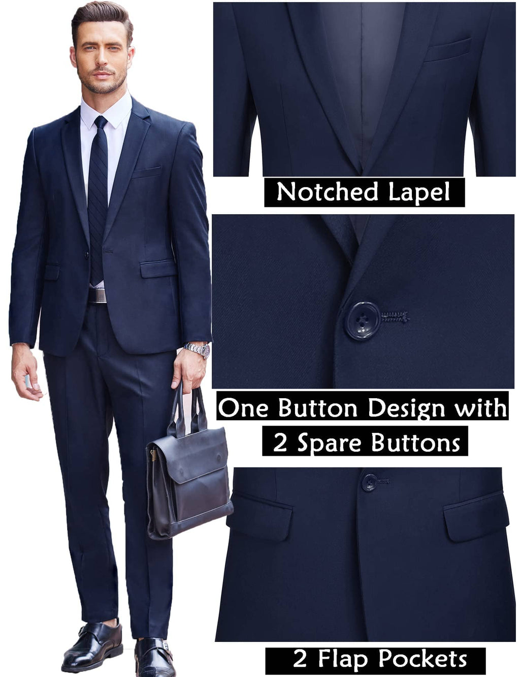 2 Teil Tuxedo Anzug Set Blazer Jacke for Business