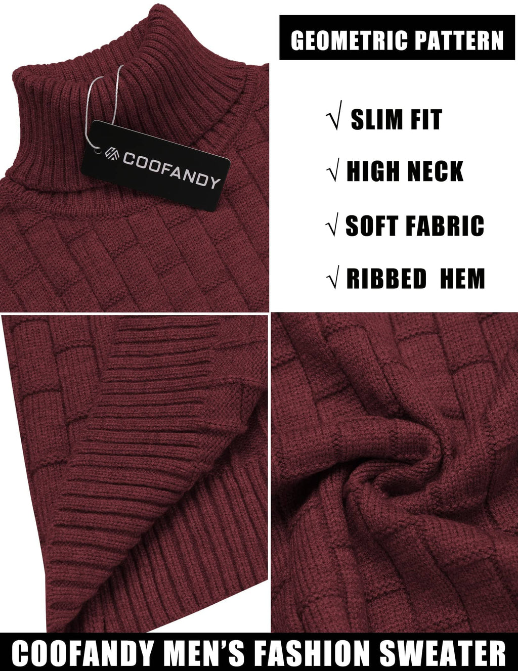 Slim Fit Rollkragen Thermal Pullover