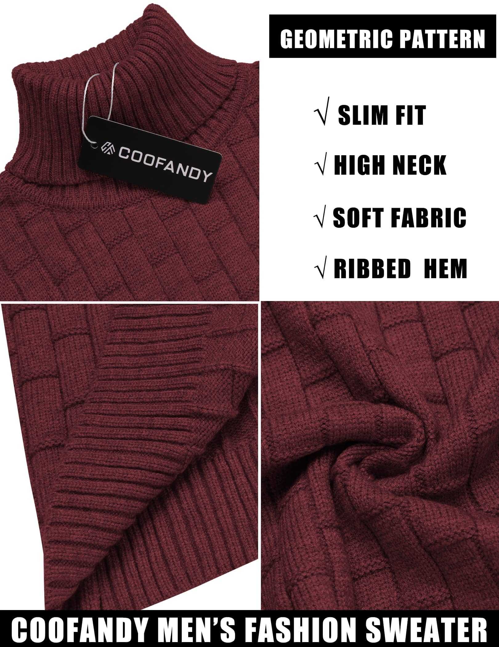 Slim Fit Rollkragen Thermal Pullover