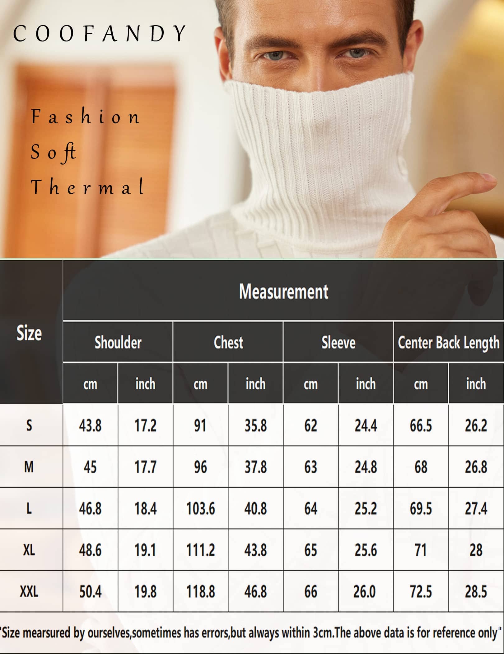 Slim Fit Rollkragen Thermal Pullover