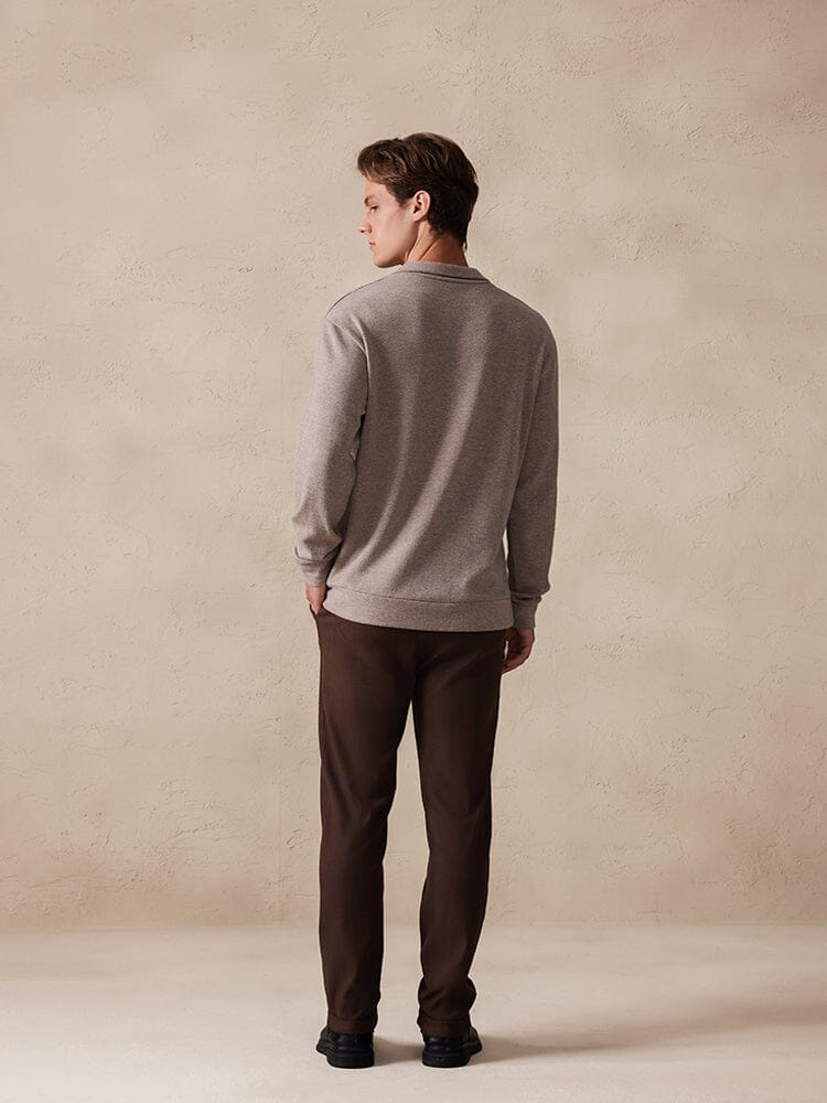 Stretchy Polo-Collor Pullover