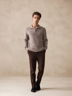 Stretchy Polo-Collor Pullover