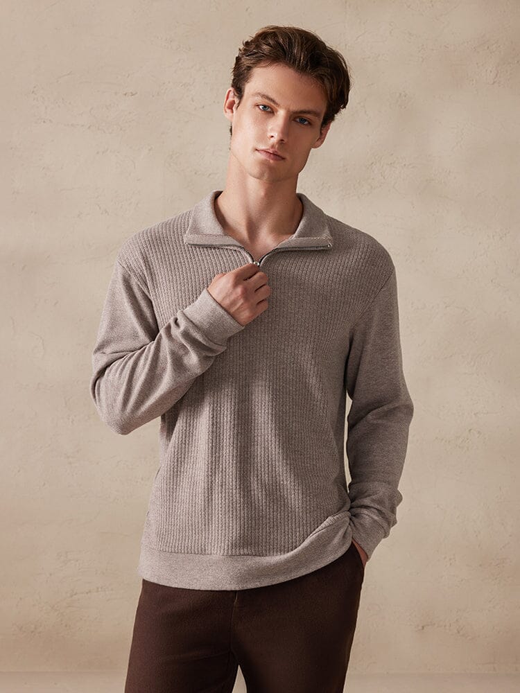 Stretchy Polo-Collor Pullover