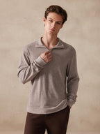 Stretchy Polo-Collor Pullover