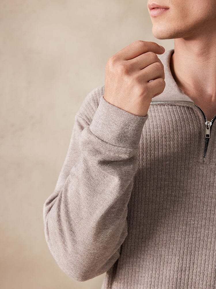Stretchy Polo-Collor Pullover