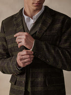 Vintage Plaid Wool Blend Blazer Jacke
