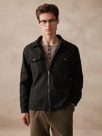 Plaid Wool-Blend Jacke