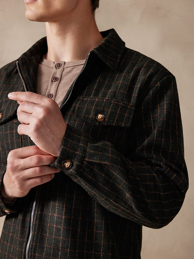 Plaid Wool-Blend Jacke