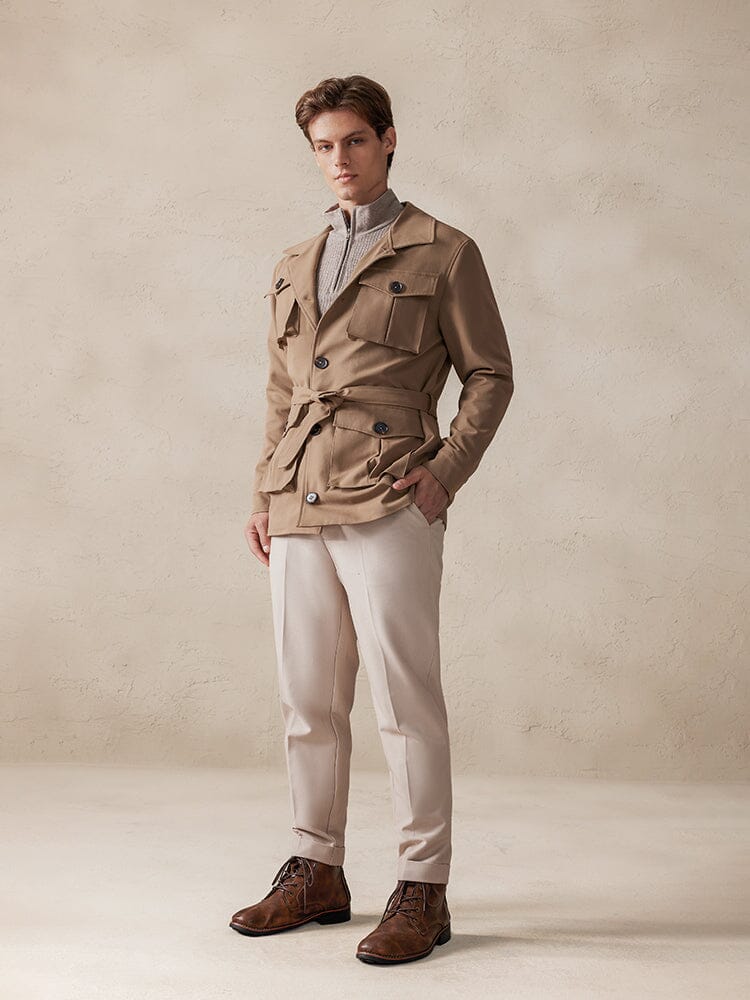 Vintage Cargo Trench Jacke with Belt