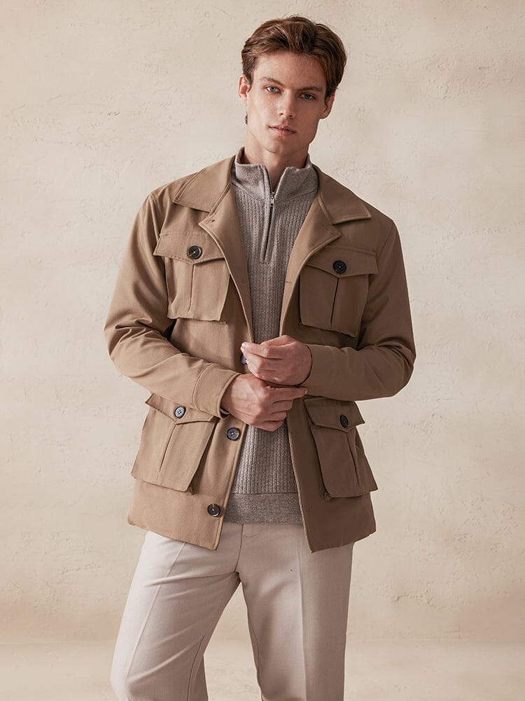 Vintage Cargo Trench Jacke with Belt