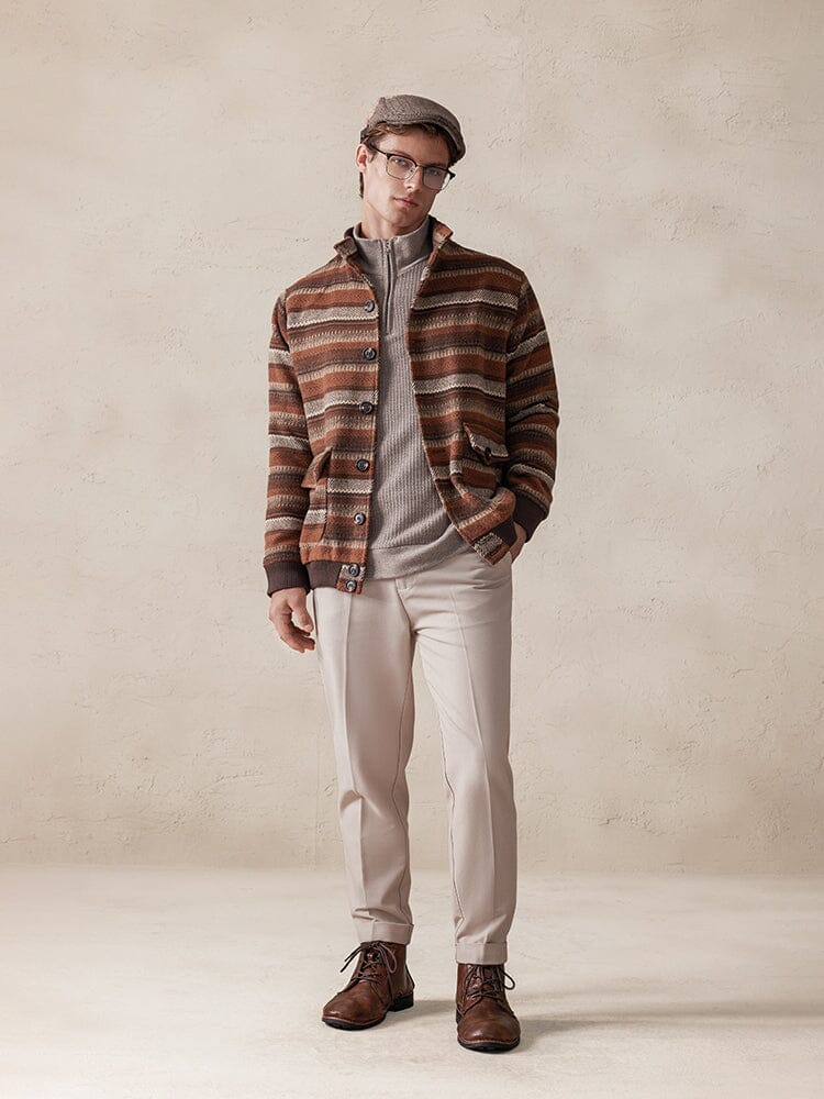 Vintage Stripe Tweed Jacke