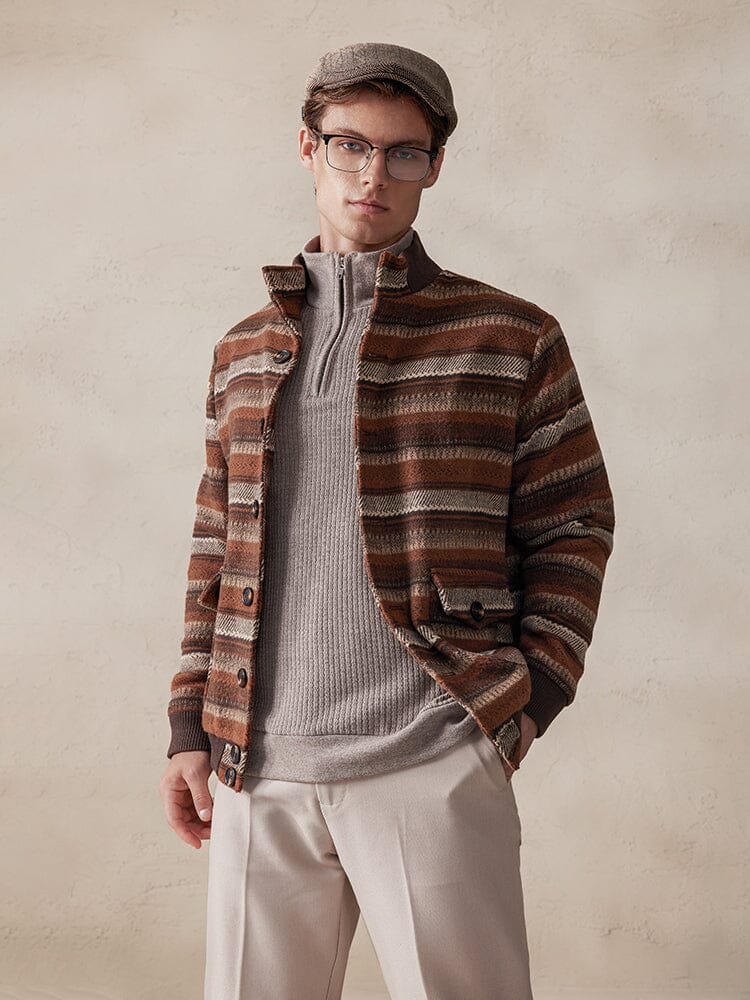 Vintage Stripe Tweed Jacke