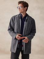 Casual Stand Kragen Tweed Mantel
