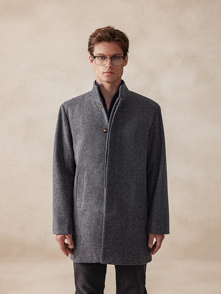 Casual Stand Kragen Tweed Mantel