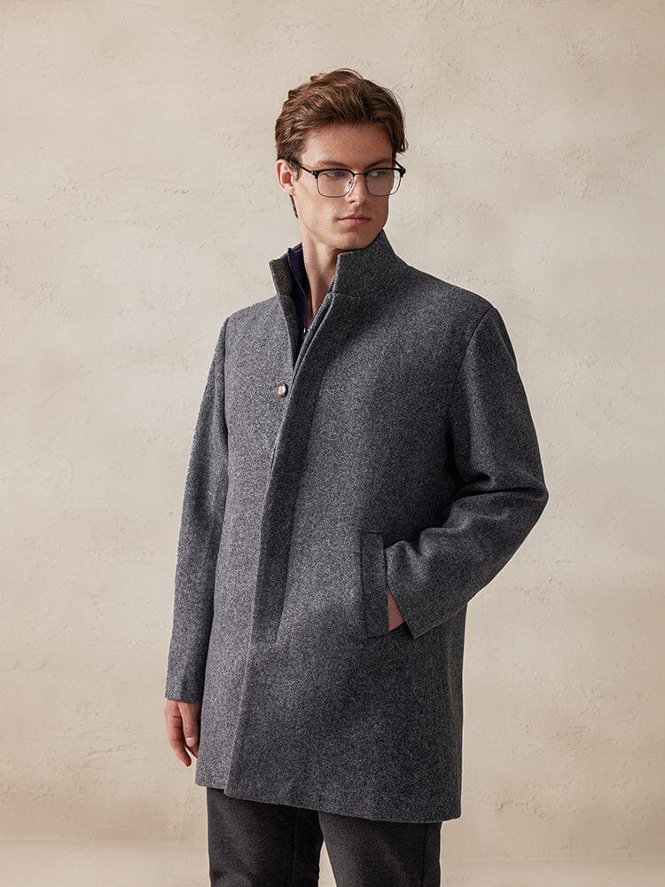 Casual Stand Kragen Tweed Mantel