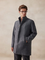 Casual Stand Kragen Tweed Mantel