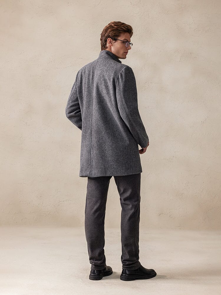 Casual Stand Kragen Tweed Mantel