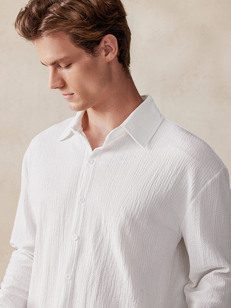 Casual Comfy Textured Hemd