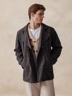 Lapel Double-Breasted Tweed Mantel