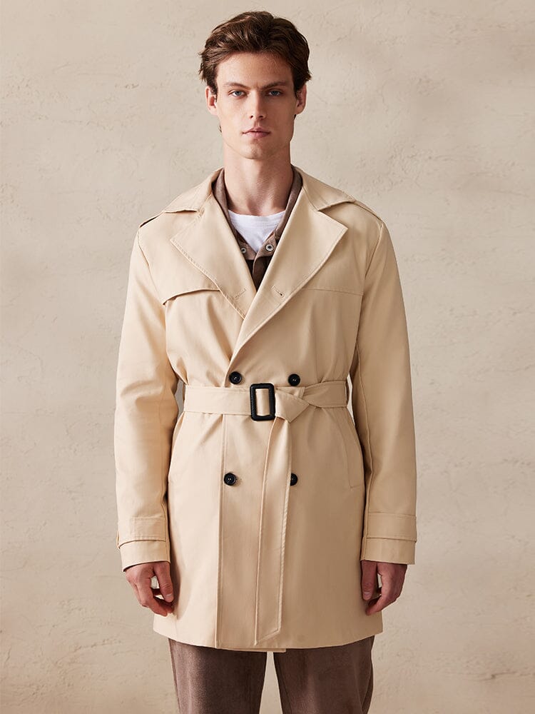 Klassisch Double-Breasted Trench Mantel