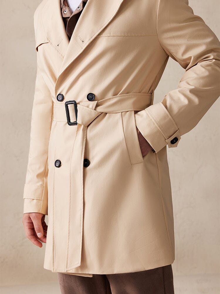 Klassisch Double-Breasted Trench Mantel