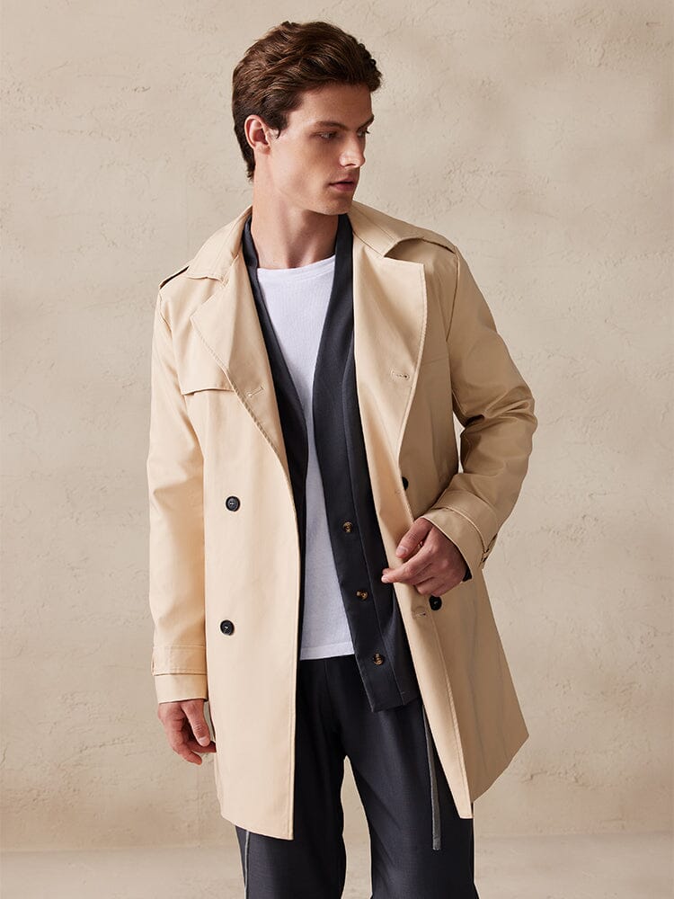 Klassisch Double-Breasted Trench Mantel