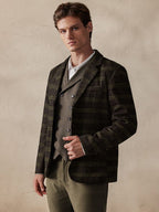 Vintage Plaid Wool Blend Blazer Jacke